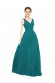 Chiffon A-Line Long Sleeveless Hunter Bridesmaid Gowns Barrie