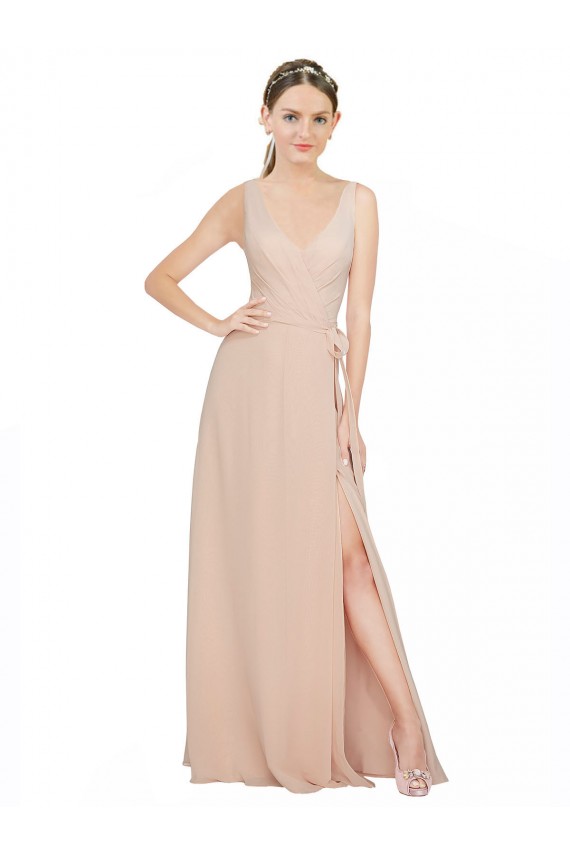 Luxe Chiffon A-Line Long Sleeveless Bridesmaid Dress / Evening Dress Barrie