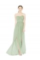 Soft Chiffon Long Sleeveless Low Back Front Slit Evening Dresses Barrie