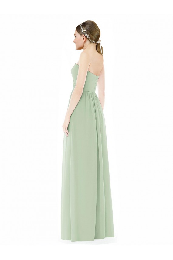 Soft Chiffon Long Sleeveless Low Back Front Slit Evening Dresses Barrie