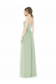 Soft Chiffon Long Sleeveless Low Back Front Slit Evening Dresses Barrie
