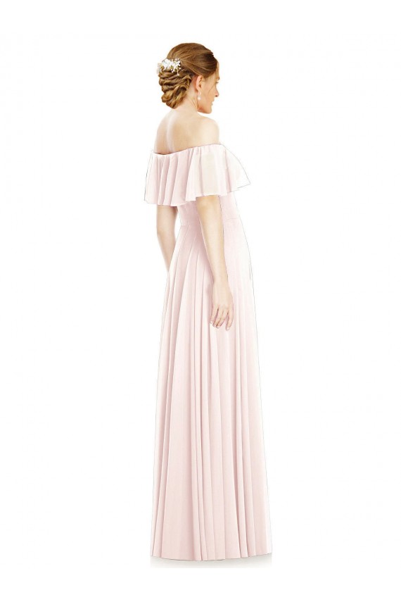 Soft Chiffon A-Line Long Sleeveless Formal Bridesmaid Dress Barrie