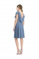 Soft Chiffon A-Line Cocktail Length Cap Sleeves V-Back Bridesmaid Dress Barrie