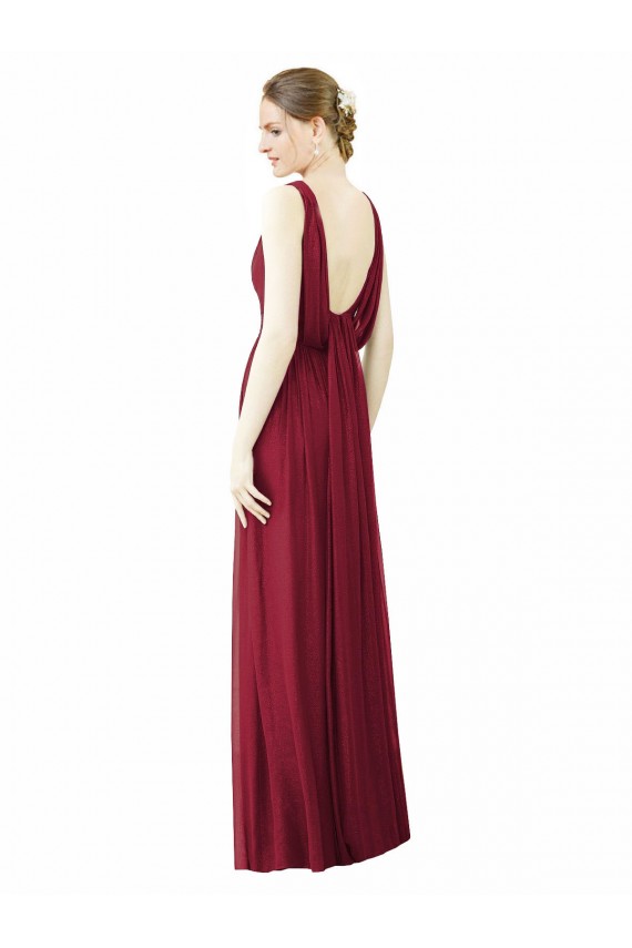 Soft Chiffon A-Line Long Sleeveless V-Back Bridesmaid Dress / Formal Dress Barrie