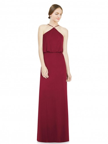 Soft Chiffon Long Sleeveless Open Back Bridesmaid Dress Barrie