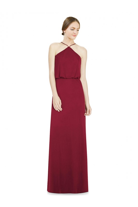 Soft Chiffon Long Sleeveless Open Back Bridesmaid Dress Barrie