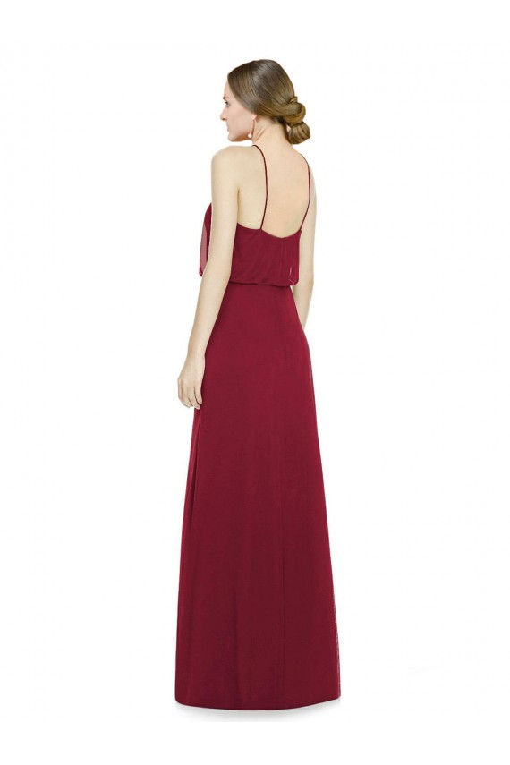 Soft Chiffon Long Sleeveless Open Back Bridesmaid Dress Barrie