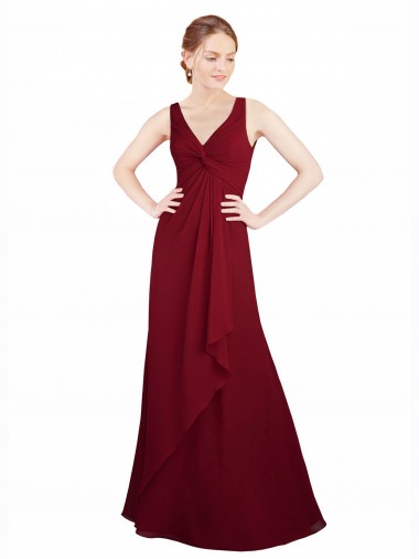 Chiffon A-Line Long Sleeveless Bridesmaid Dress / Evening Dress Barrie