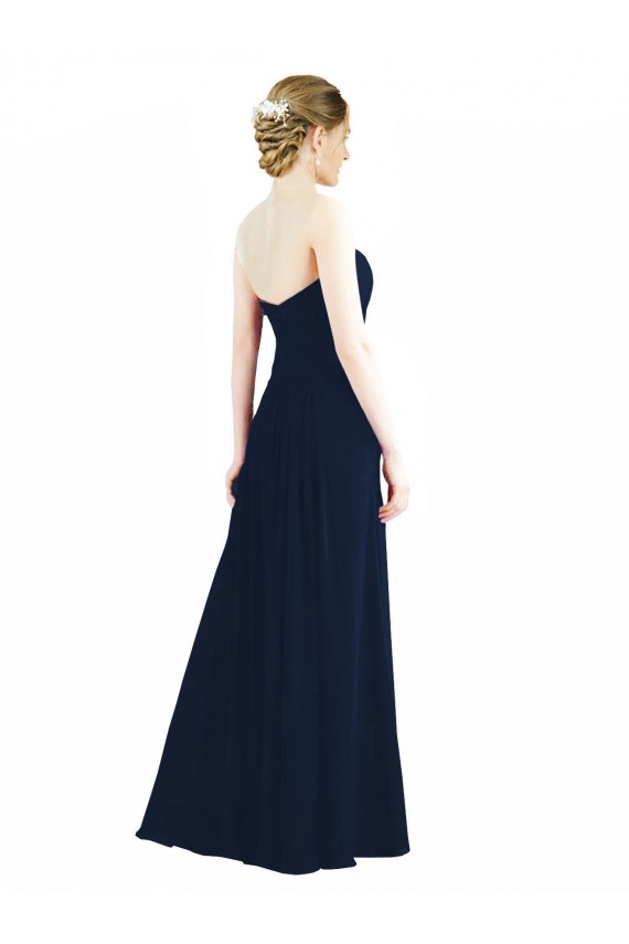 Soft Chiffon A-Line Long Sleeveless Smoke Green Bridesmaid Gowns Barrie