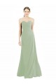Soft Chiffon A-Line Long Sleeveless Smoke Green Bridesmaid Gowns Barrie