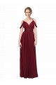 Chiffon A-Line Long Sleeveless Low Back Burgundy Bridesmaid Dresses Barrie