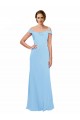 Soft Chiffon A-Line Long Sleeveless Periwinkle Bridesmaid Dress Barrie