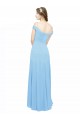Soft Chiffon A-Line Long Sleeveless Periwinkle Bridesmaid Dress Barrie