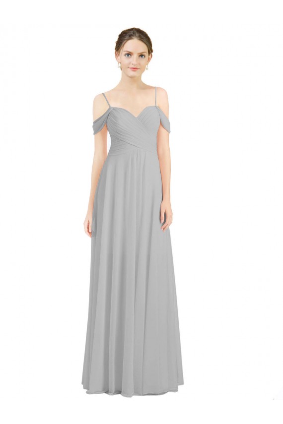 Lxue Chiffon A-Line Sleeveless Silver Bridesmaid Dress Barrie