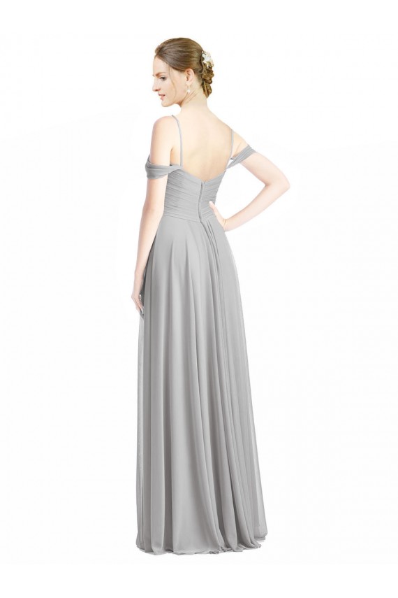 Lxue Chiffon A-Line Sleeveless Silver Bridesmaid Dress Barrie