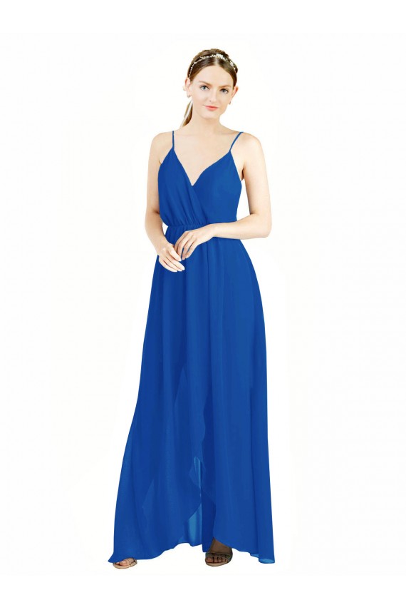 Luxe Chiffon A-Line Long Sleeveless Open Back Bridesmaid Dress Barrie