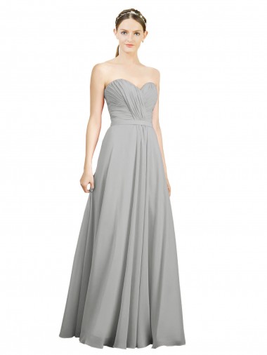 Soft Chiffon A-Line Long Sleeveless Open Back Bridesmaid Dresses Barrie
