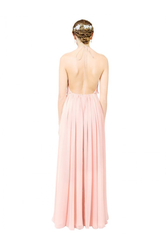 Soft Chiffon Long Sleeveless Open Back Formal Dress / Bridesmaid Dress Barrie