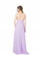 Soft Chiffon Sheath Long Sleeveless Open Back High Low Bridesmaid Dress Barrie