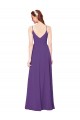 Soft Chiffon Sheath Long Sleeveless Plum Purple Bridesmaid Dress Barrie
