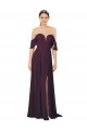 Soft Chiffon Sheath Long Cold Shoulder Formal Dress / Bridesmaid Dress Barrie