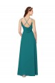 Soft Chiffon Sheath Long Sleeveless Criss Cross Back Bridesmaid Dress Barrie