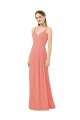 Soft Chiffon Sheath Long Sleeveless V-Neck Keyhole Back Bridesmaid Dresses Barrie