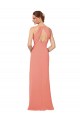 Soft Chiffon Sheath Long Sleeveless V-Neck Keyhole Back Bridesmaid Dresses Barrie