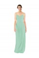 Soft Chiffon Sheath Long Sleeveless Mint Green Keyhole Back Bridesmaid Dress Barrie