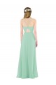 Soft Chiffon Sheath Long Sleeveless Mint Green Keyhole Back Bridesmaid Dress Barrie