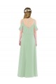 Soft Chiffon Sheath Long Sleeveless Sage Bridesmaid Dress Barrie