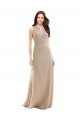 Soft Chiffon A-Line Long Sleeveless Champagne Bridesmaid Dress Barrie