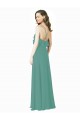 Soft Chiffon A-Line Long Sleeveless Icelandic Silver Bridesmaid Gown Barrie