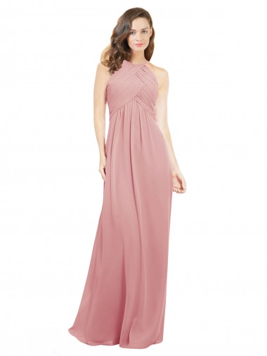 Soft Chiffon A-Line Sleeveless Bliss Pink Bridesmaid Dress Barrie