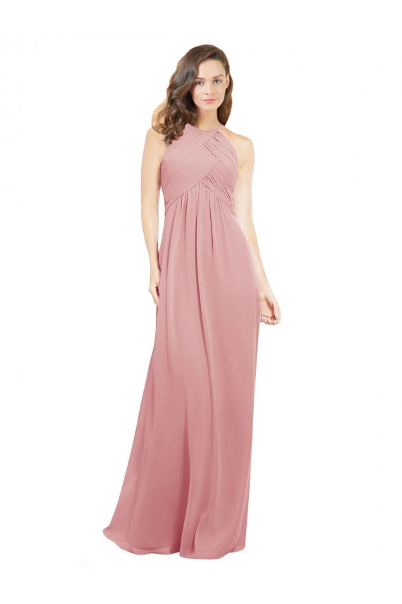 Soft Chiffon A-Line Sleeveless Bliss Pink Bridesmaid Dress Barrie