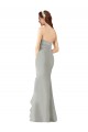 Soft Chiffon Sheath Long Dark Navy Bridesmaid Dress Barrie