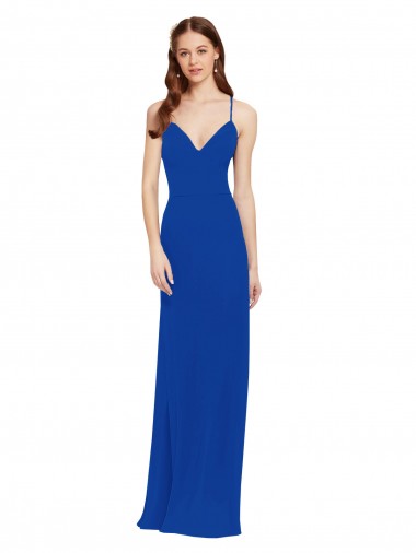 Soft Chiffon A-Line Sleeveless Royal Blue Bridesmaid Dress / Formal Dress Barrie