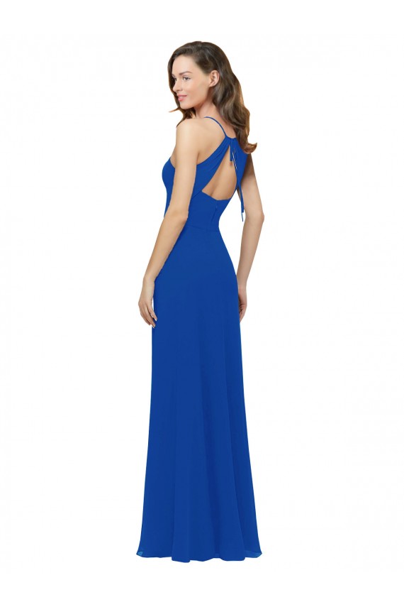 Soft Chiffon A-Line Sleeveless Royal Blue Bridesmaid Dress / Formal Dress Barrie