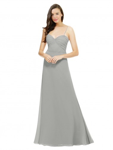 Chiffon A-Line Long Sleeveless Bridesmaid Dress Barrie