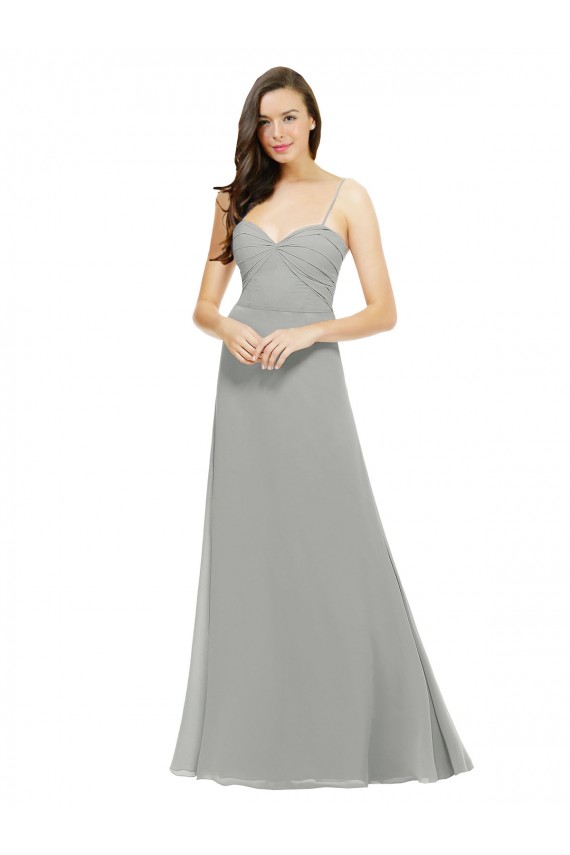 Chiffon A-Line Long Sleeveless Bridesmaid Dress Barrie