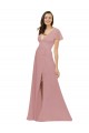 Chiffon A-Line Long Flutter Sleeves V-Back Bridesmaid Dress / Evening Dress Barrie