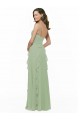 Soft Chiffon A-Line Long Sleeveless Smoke Green Bridesmaid Dresses Barrie