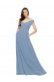 Chiffon A-Line Long Sleeveless Dusty Blue Bridesmaid Dress / Evening Gowns Barrie