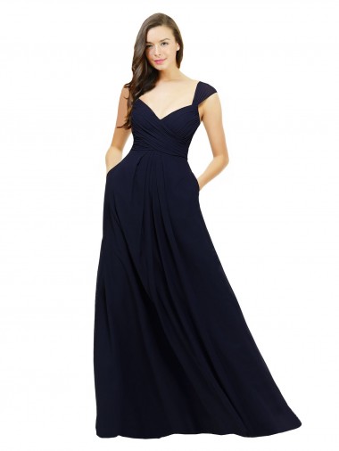 Chiffon Long A-Line Sleeveless Bridesmaid Gowns Barrie