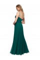 Soft Chiffon A-Line Long Sleeveless Hunter Low Back Bridesmaid Dress Barrie