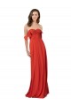 Soft Chiffon A-Line Long Sleeveless Red V-Back Bridesmaid Dress Barrie