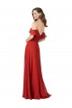 Soft Chiffon A-Line Long Sleeveless Red V-Back Bridesmaid Dress Barrie
