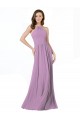 Soft Chiffon A-Line Long Sleeveless Dark Lavender Bridesmaid Dresses Barrie