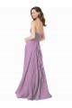 Soft Chiffon A-Line Long Sleeveless Dark Lavender Bridesmaid Dresses Barrie