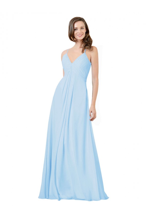 Chiffon A-Line Long Sleeveless Keyhole Back Formal Dress / Bridesmaid Dress Barrie